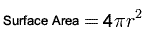 Equation for the surface area of a sphere