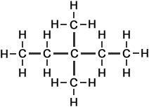 full displayed formula of 3,3-dimethylpentane
