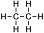 displayed formula for molecular structure of ethane