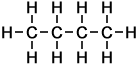 displayed formula of the molecular structure of butane