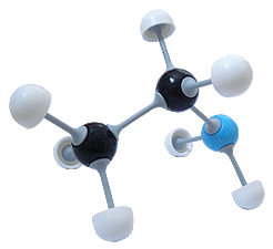3D Model of the structure of a molecule of ethylamine