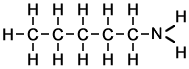 full displayed formula of pentan-1-amine