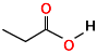 skeletal formula of propanoic acid